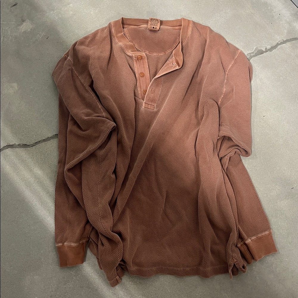 Cabela's Brown Long-Sleeve Waffle Henley